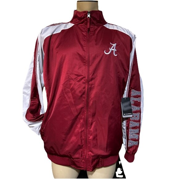NEW Alabama Crimson Tide Colosseum Maroon Full Zip Varsity Jacket Coat Men's L - Picture 2 of 12